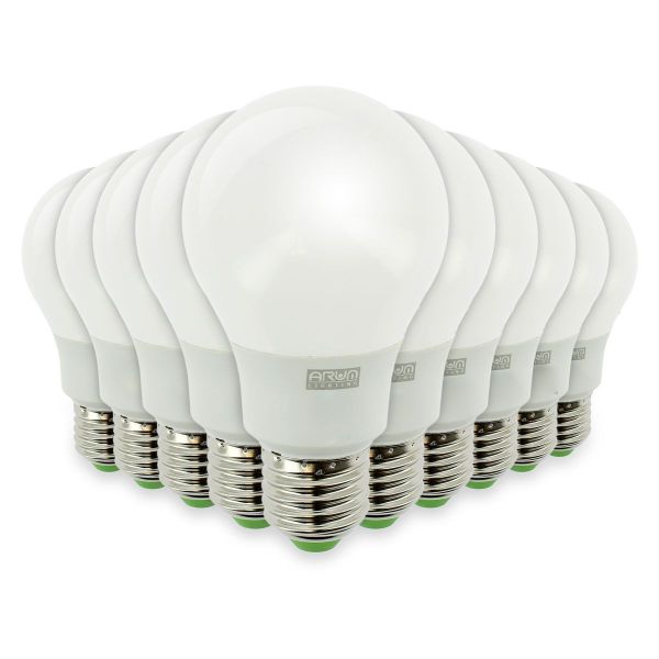 Lot de 10 Ampoules LED E27 8W eq 60W 806lm de qualité