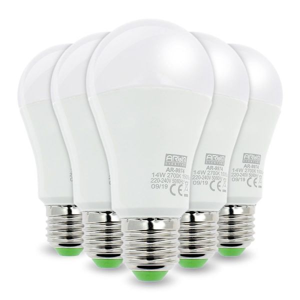 Conjunto de 5 bombillas LED E27 14W Eq 100W