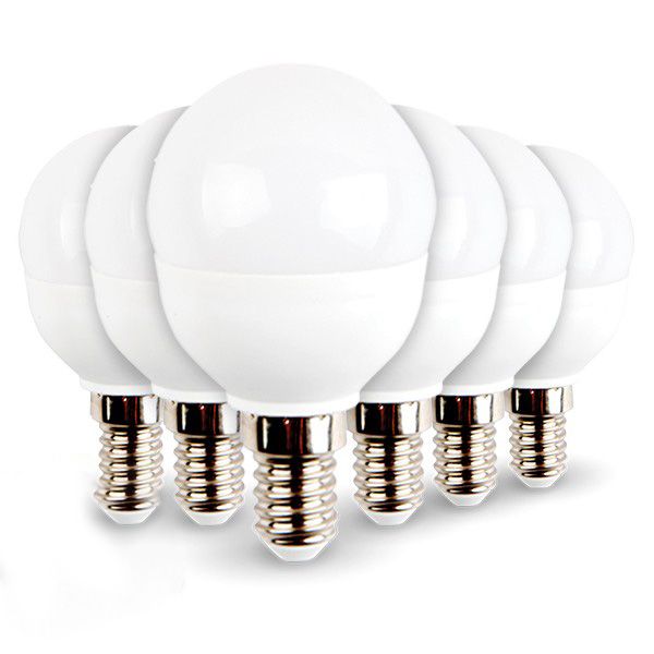 Lot de 6 ampoules LED E14 Mini Globe 5.5W 470 lumens