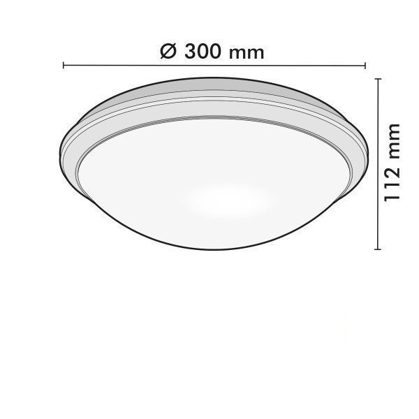 Lámpara de techo ojo de buey E27 impermeable IP44 KENT D30cm