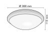 Lámpara de techo ojo de buey E27 impermeable IP44 KENT D30cm