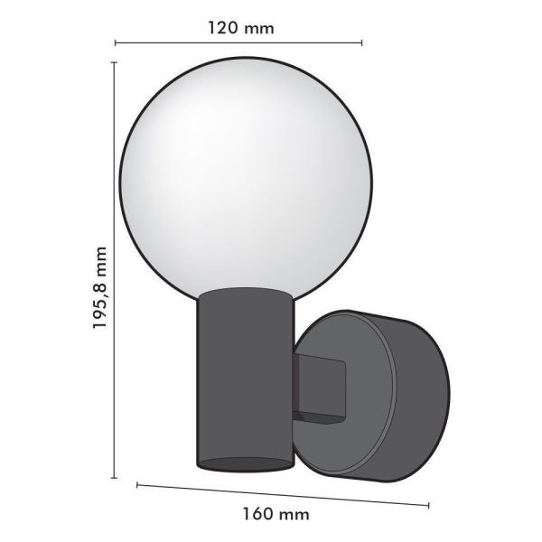 LED wall light Motion detection IP65 15W Eq 100W MALAGA