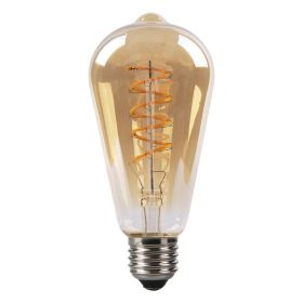 Lampadina LED E27 ST64 ambra filamento vintage decò