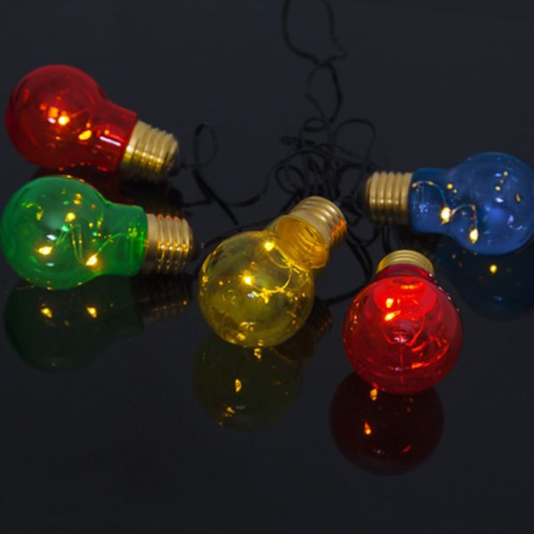 Ghirlanda decorativa 5 lampadine colorate sulle batterie