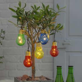 Guirnalda decorativa 5 bombillas de colores con pilas