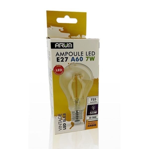 Ampoule LED E27 Filament 7W Ambrée Eq 55W
