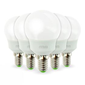 Set de 5 bombillas LED E14 5.5W Eq 40W P45 Base rosca pequeña