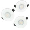 Set di 3 faretti LED fissi bianchi da 1/4 di giro ad incasso completo con lampadina GU10 5W