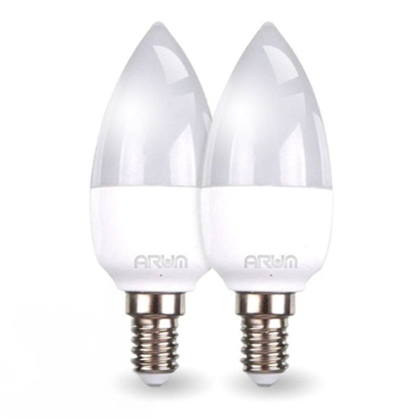 Set of 2 E14 C37 LED bulbs