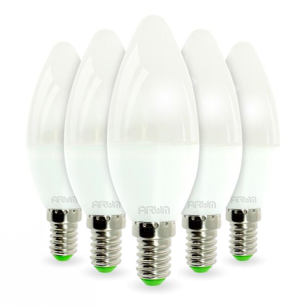 Lot of 5 LED Bulbs E14 6W Rendering 40W 420LM