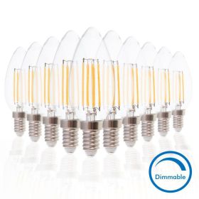 Lote de 10 bombillas LED E14 4W COG regulable blanco cálido