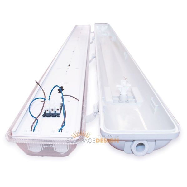Kit of 2 LED tubes 150cm 3000K + waterproof box