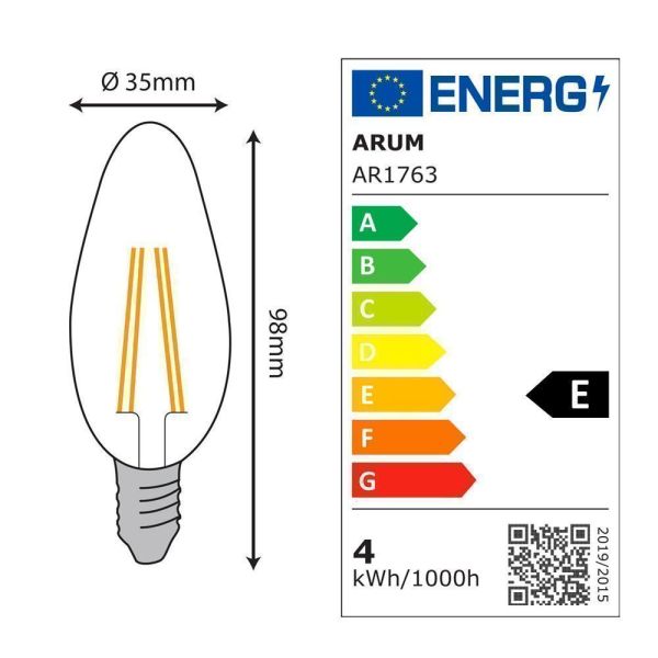LAMPADINA LED E14 4.9W Eq 40W Dimmerabile