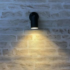 ALMEDILLA IP44 matt black GU10 spot outdoor wall light