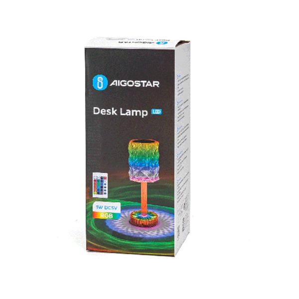 Lámpara de mesa RGB multicolor de 1W con mando a distancia