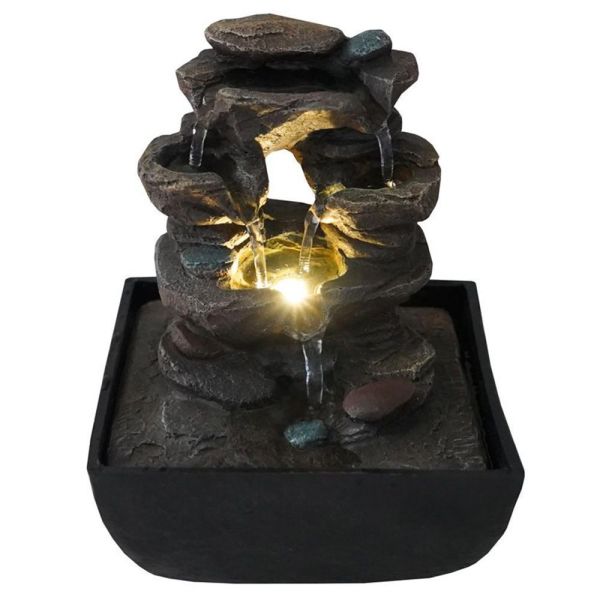 Relaxing ROCKFALL indoor fountain and warm white LED