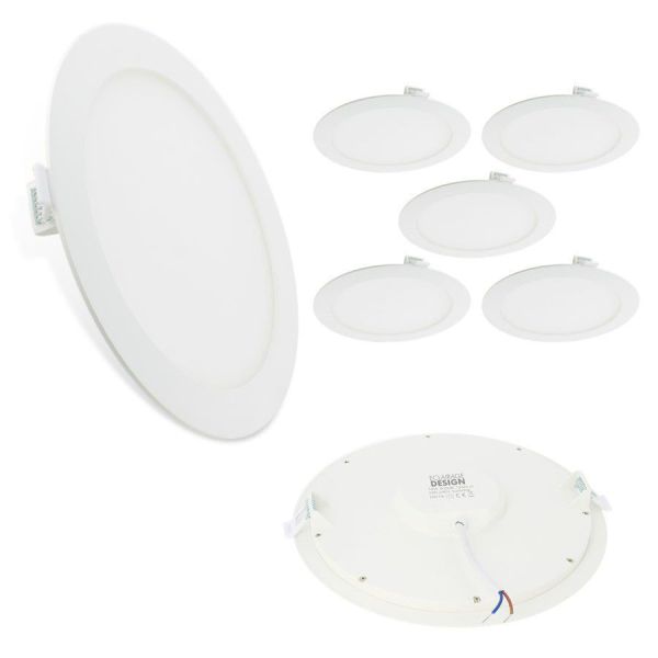 Set of 5 Recessed Downlights LED Extra Flat 18W
