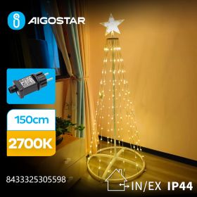 Cono de árbol de Navidad luz cálida moderna Al. 1,5 m 218 LED