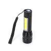 Rechargeable Flashlight with Adjustable Focus and Side Light
