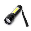 Rechargeable Flashlight with Adjustable Focus and Side Light