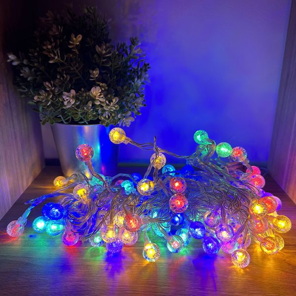 Ghirlande LED luminose Bolle colorate settore 10+3 metri