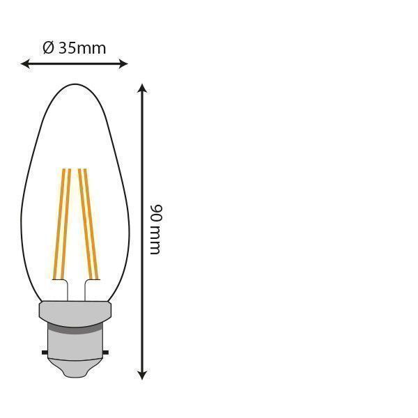 Lot de 10 Ampoules LED Flamme Filament 4W  40W Culot B22 blanc chaud 2700K