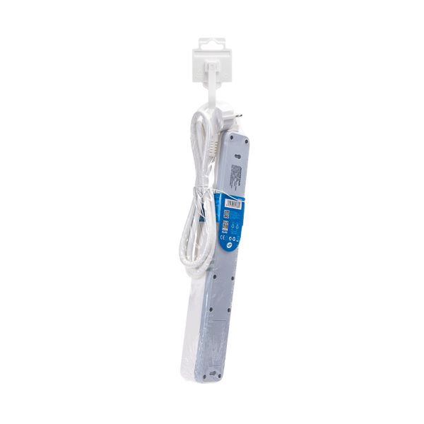 Power strip 6 sockets NF standard 1.5M white and gray