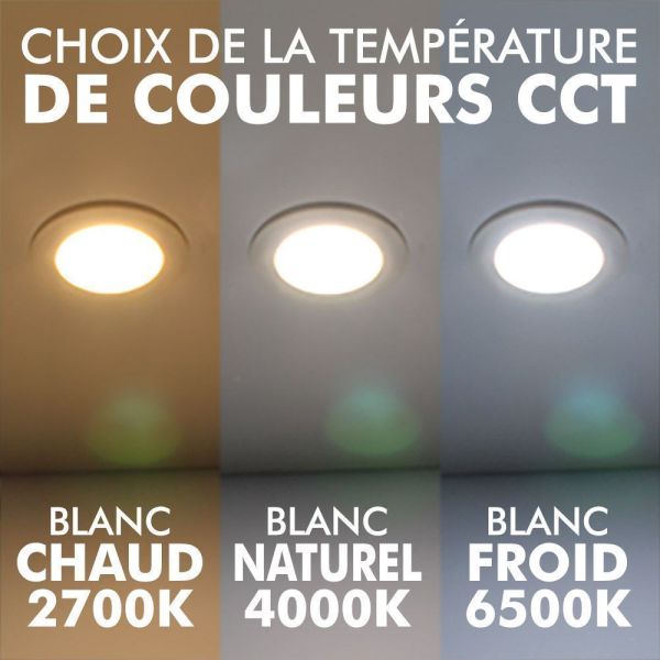 Foco LED GU10 6W Eq 60Watts CCT Blanco cálido Blanco natural Blanco frío