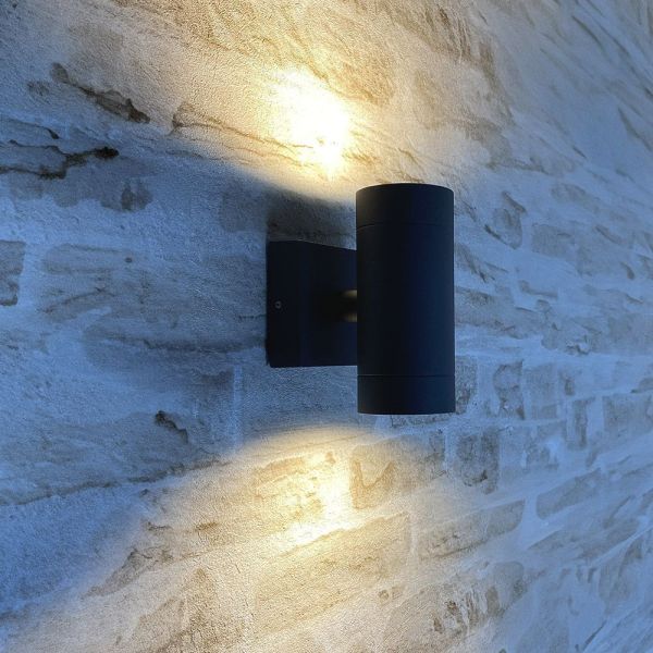 Black wall light VENICE Exterior double beam GU10 IP54