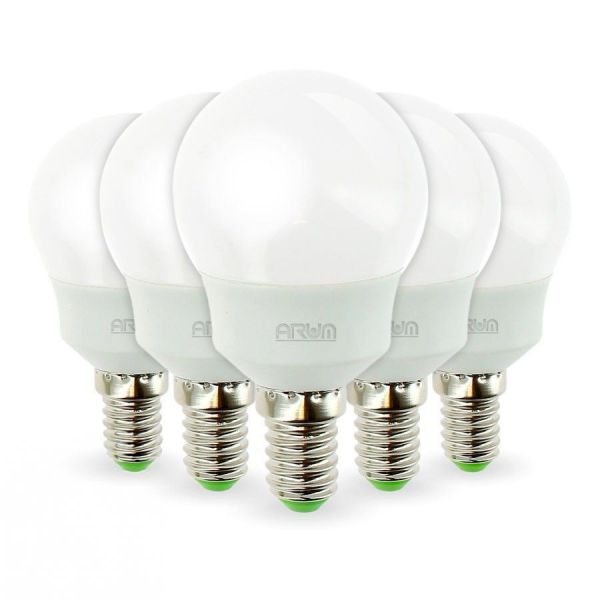 Lot of 5 LED Bulbs E14 5.5W P45