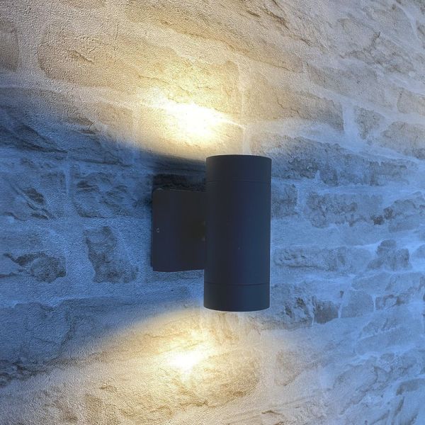 VENICE Anthracite outdoor wall light double beam GU10 IP54