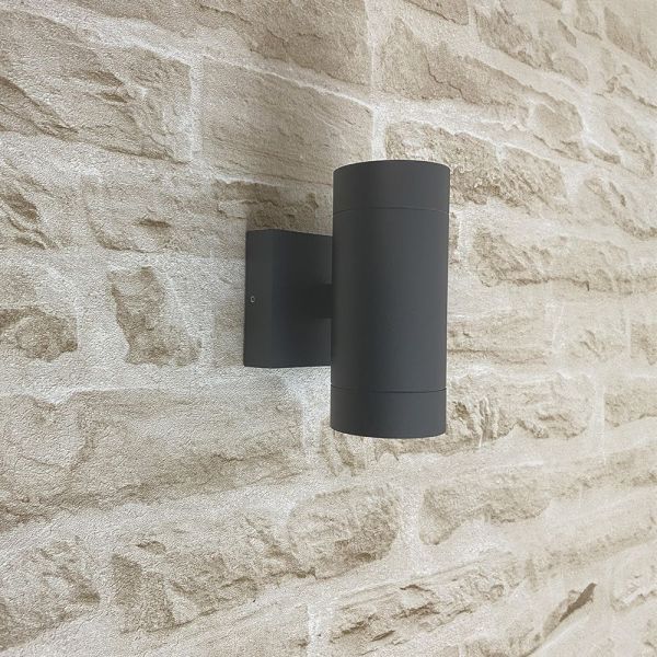 VENICE Anthracite outdoor wall light double beam GU10 IP54