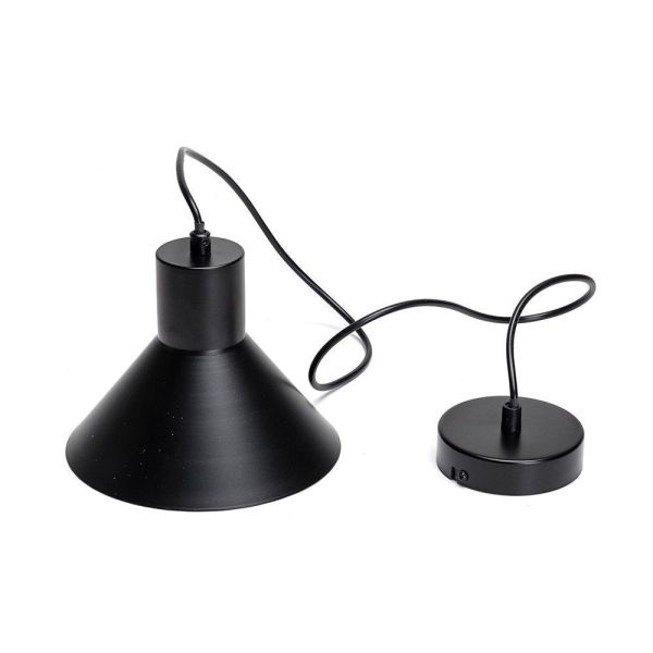 Lámpara colgante de metal negro (sin bombilla) E27