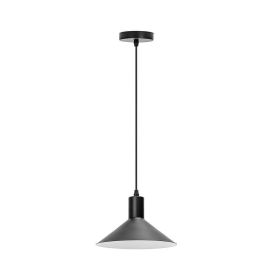 Lampada a sospensione in metallo nero (senza lampadina) E27