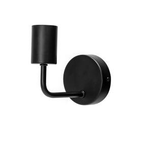 Black metal wall light (without bulb) E27