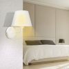 White IP20 lampshade wall light (without bulb) E27