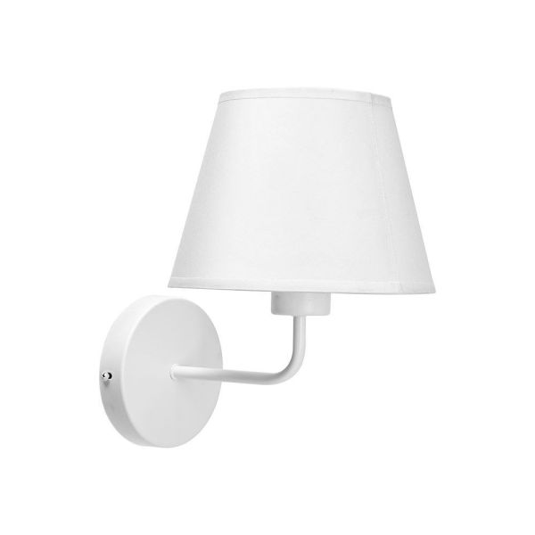 White IP20 lampshade wall light (without bulb) E27