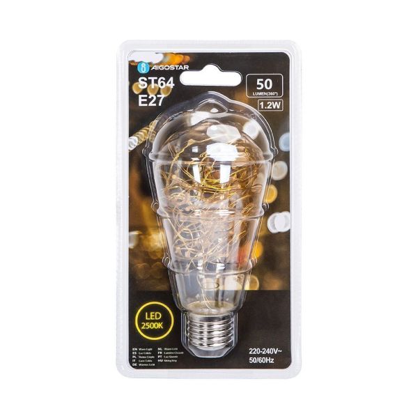 Micro-LED-Glühbirne E27 ST64 Warmweiß