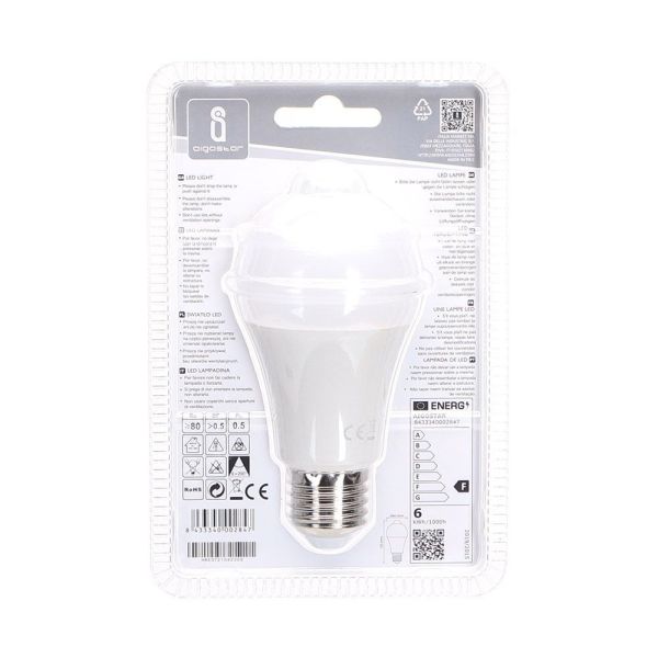 LED bulb E27 6W Motion detector Eq 44W warm white
