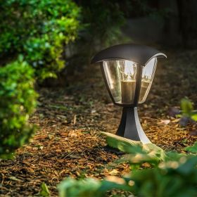 MARINA Black Garden Bollard for E27 IP54 bulb