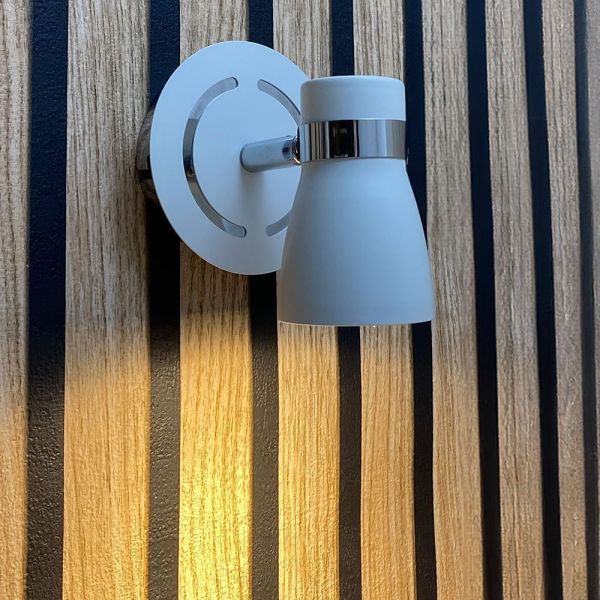 HAMPTON Wall Light for GU10 bulb - White and Chrome