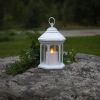 Lanterna bianca con candela a batterie H26cm
