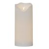 Large white LED candle H40cm on batteries Int/Ext