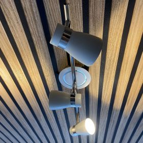 HAMPTON ceiling light 3 heads for GU10 bulbs - White and Chrome