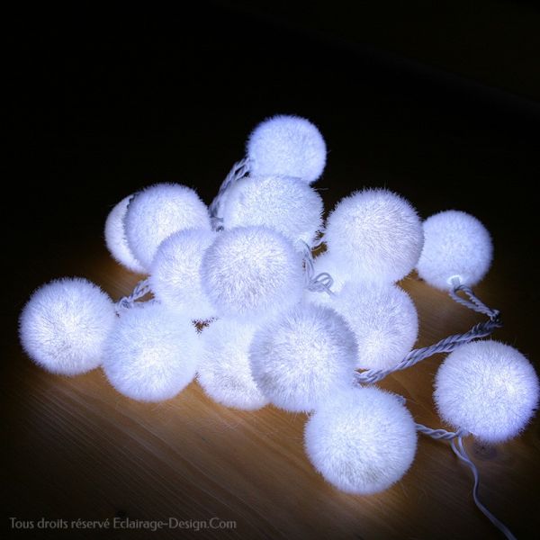 Garland white velvet balls