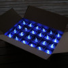 24 Blue Led Candles Flame Effect