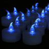 24 Blue Led Candles Flame Effect
