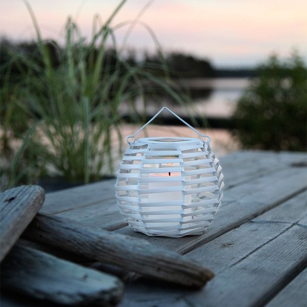 White braided solar lantern