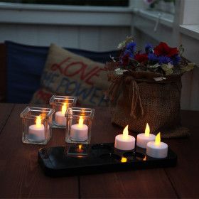 Set of 6 rechargeable LED candles thanks to a solar charger