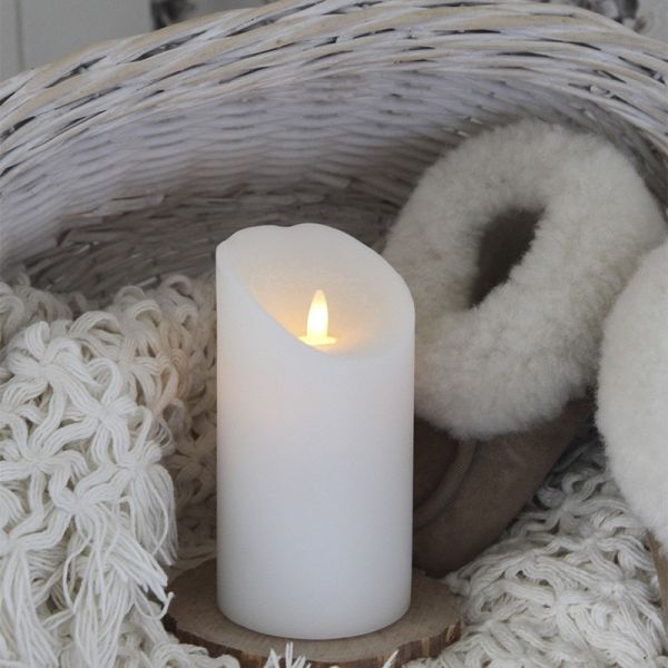 LED candle White wax 15cm TWINKLE FLAME